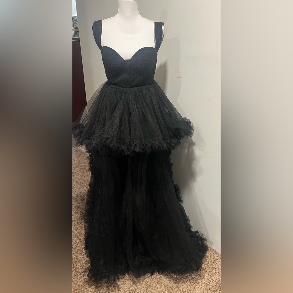 Elegant Wedding Dress Black Maternity photography Dress size 40 /L